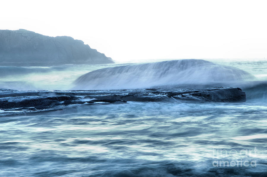 Nature Photograph - Wave overwhelming a smooth Rock by Jeff Swan