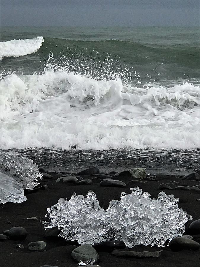 Iceland Photograph - Waves And Ice by Norman Burnham Iceland Photograph - Waves And Ice by Norman Burnham