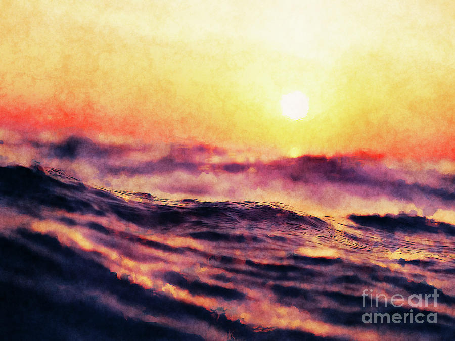 Waves At Sunrise Digital Art by Phil Perkins