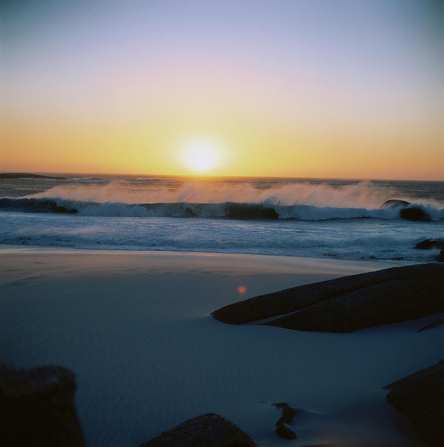 Waves At Sunset, Atlantic Ocean Digital Art by Hp Huber