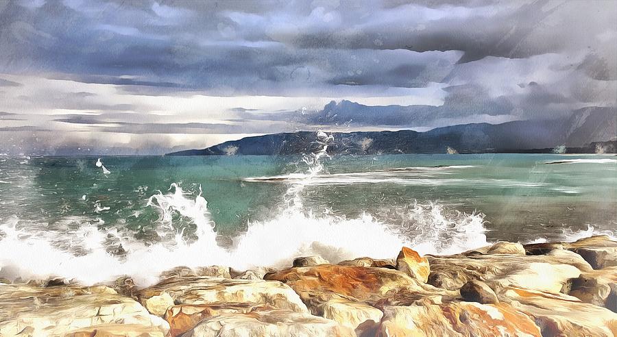 Waves at Work Painting by Harry Warrick