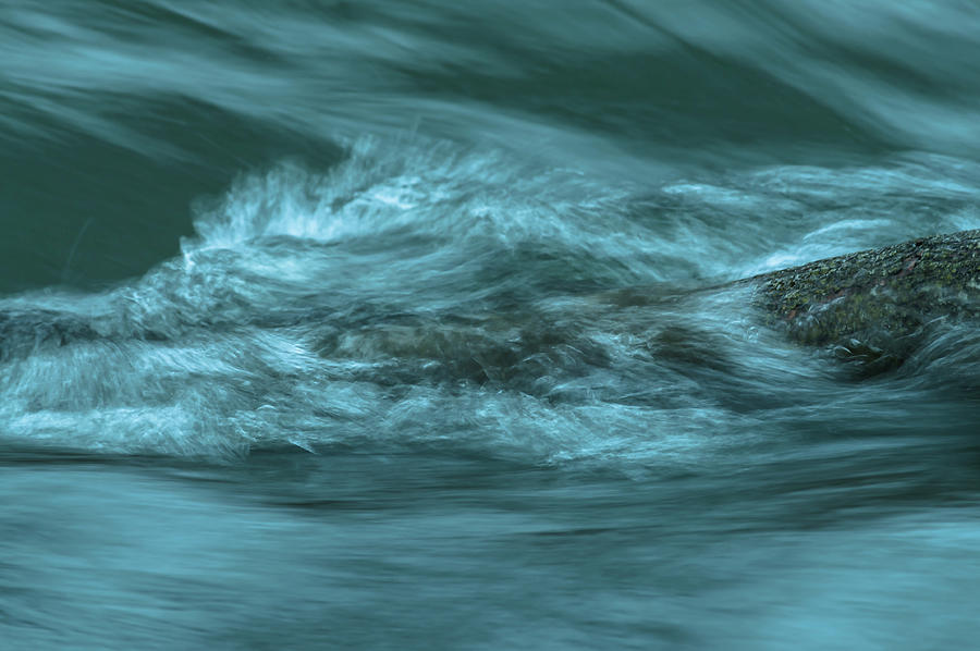 Water Photograph - Waves Beating On Log by Anthony Paladino