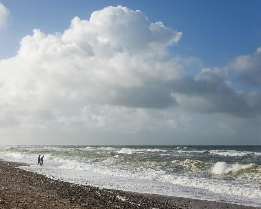Waves Breaking Onto Shingle Beach On A Photograph by David C Tomlinson Waves Breaking Onto Shingle Beach On A Photograph by David C Tomlinson