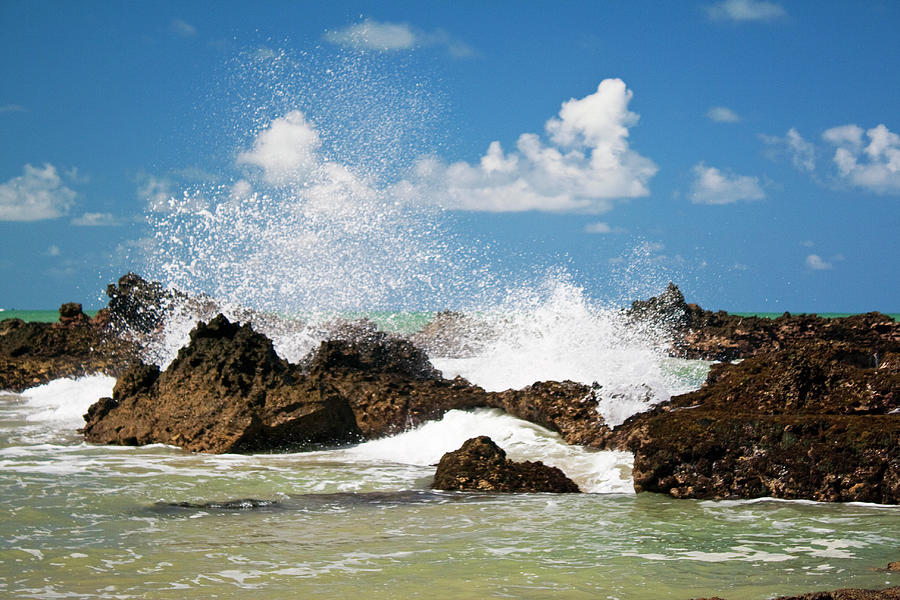 Waves Crashing Against Rock Photograph by Ricardo Nishioka Mori
