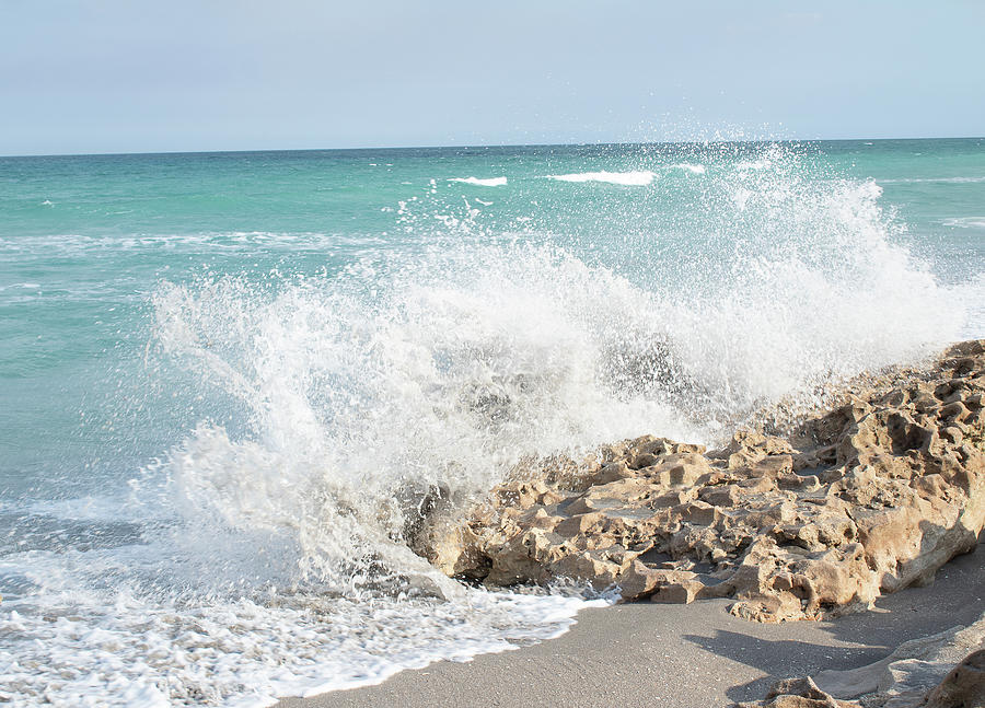 Beach Photograph - Waves Crashing at Blowing Rocks by Tina Walsh