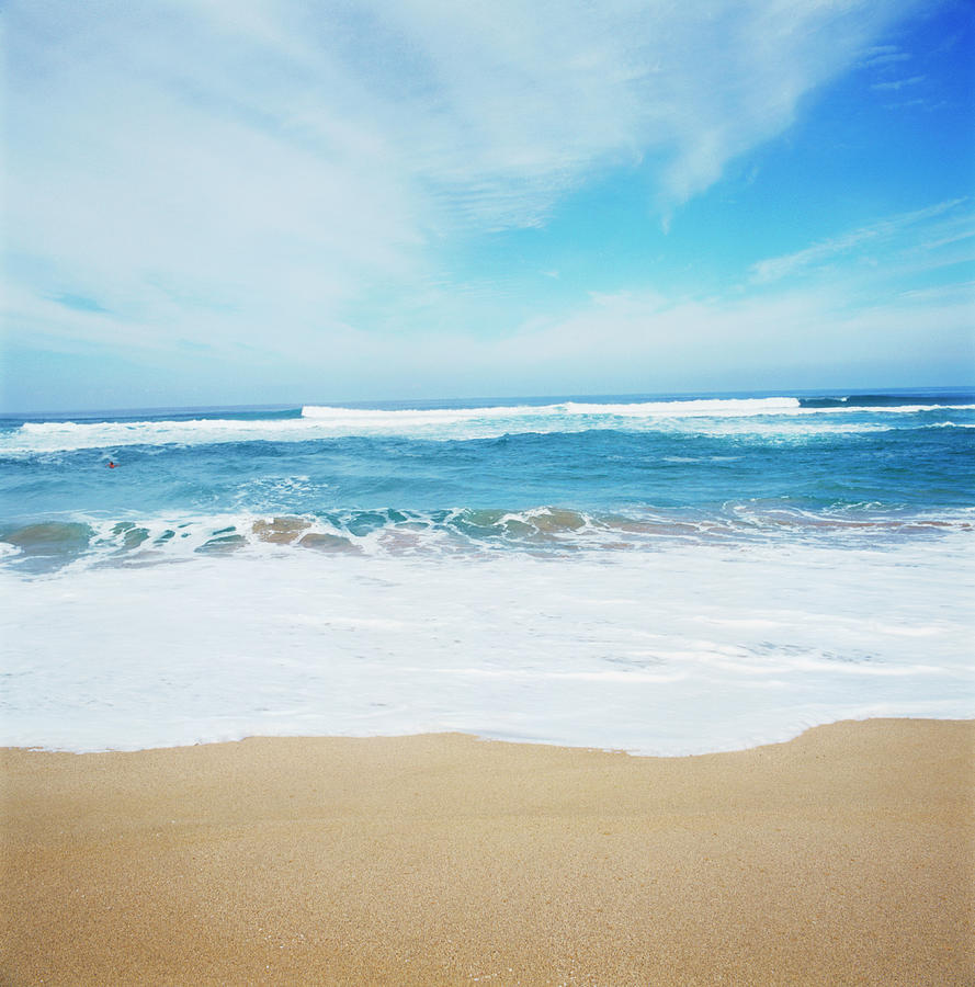 Waves Crashing On Sandy Beach By Brian Summers