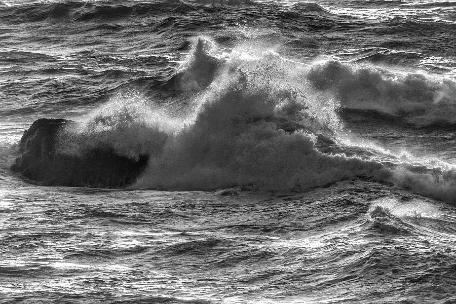 Waves in Black and White Photograph by Mark Hunter