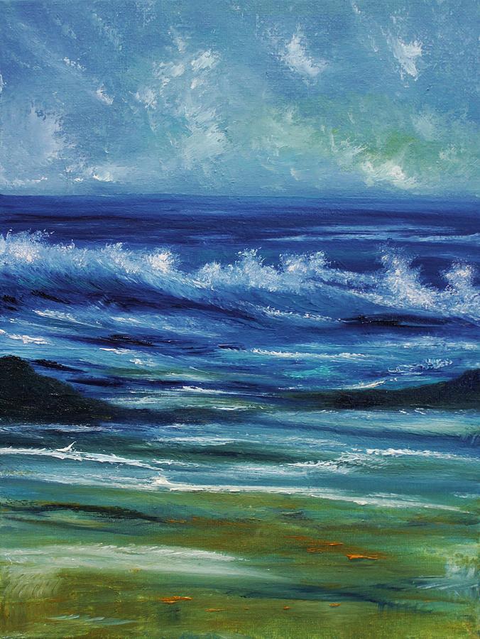 Waves Painting by Julie Lourenco - Fine Art America