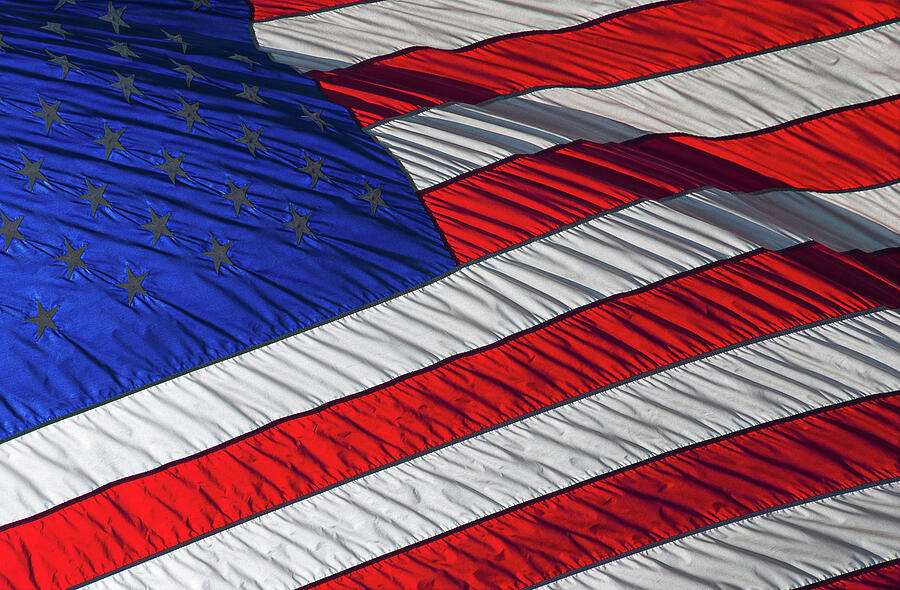 Waving American Flag Photograph by David Smith
