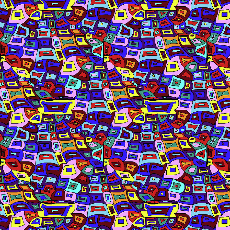 Wavy Squares Pattern Digital Art by Cindy Boyd