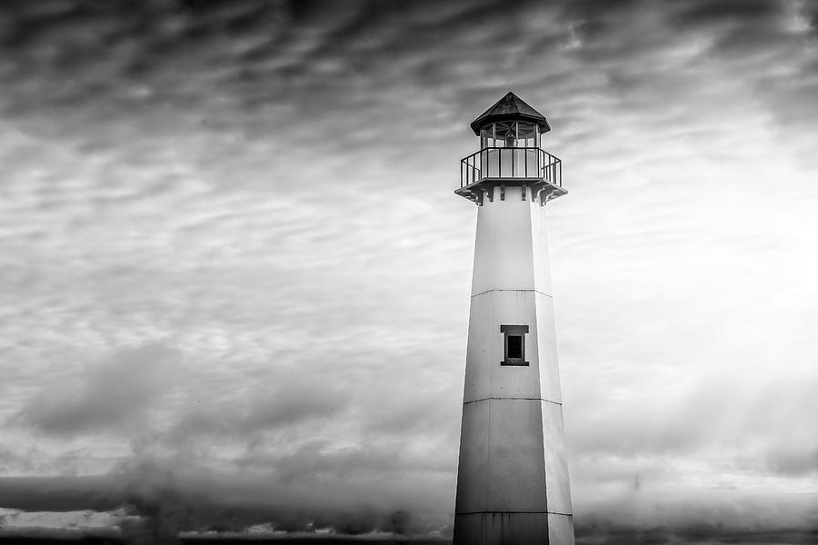 Wawatam Lighthouse In Black And White Photograph