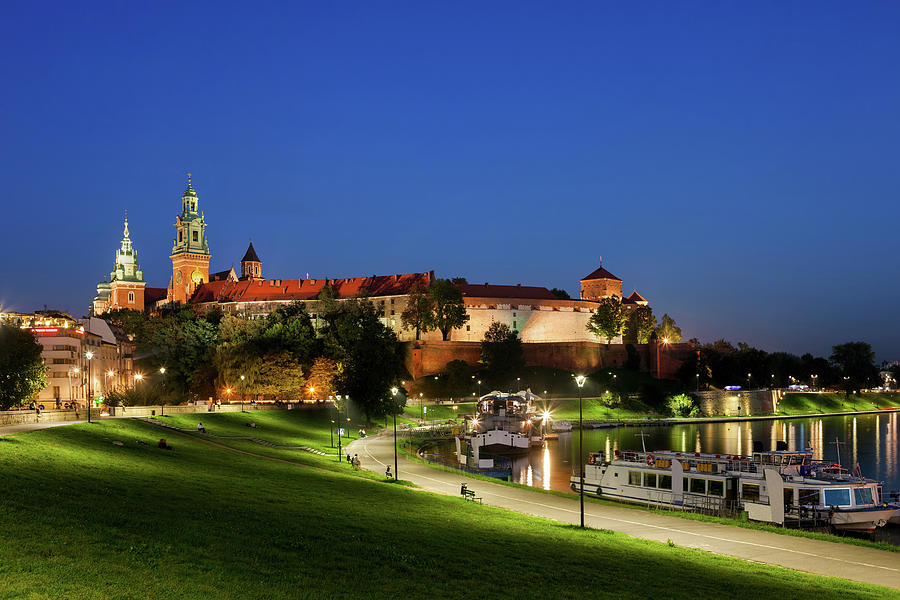 Wawel Castle by night in Krakow Photograph by Artur Bogacki