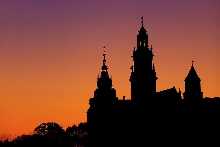 Wawel Cathedral And Castle Silhouette In Krakow Photograph by Artur Bogacki