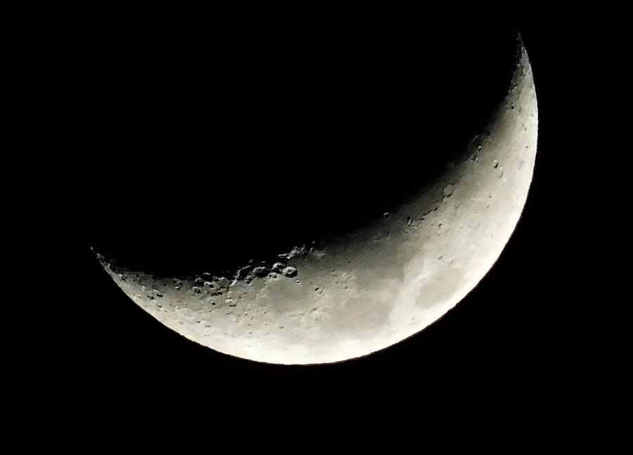 - Waxing crescent moon Photograph by THERESA Nye