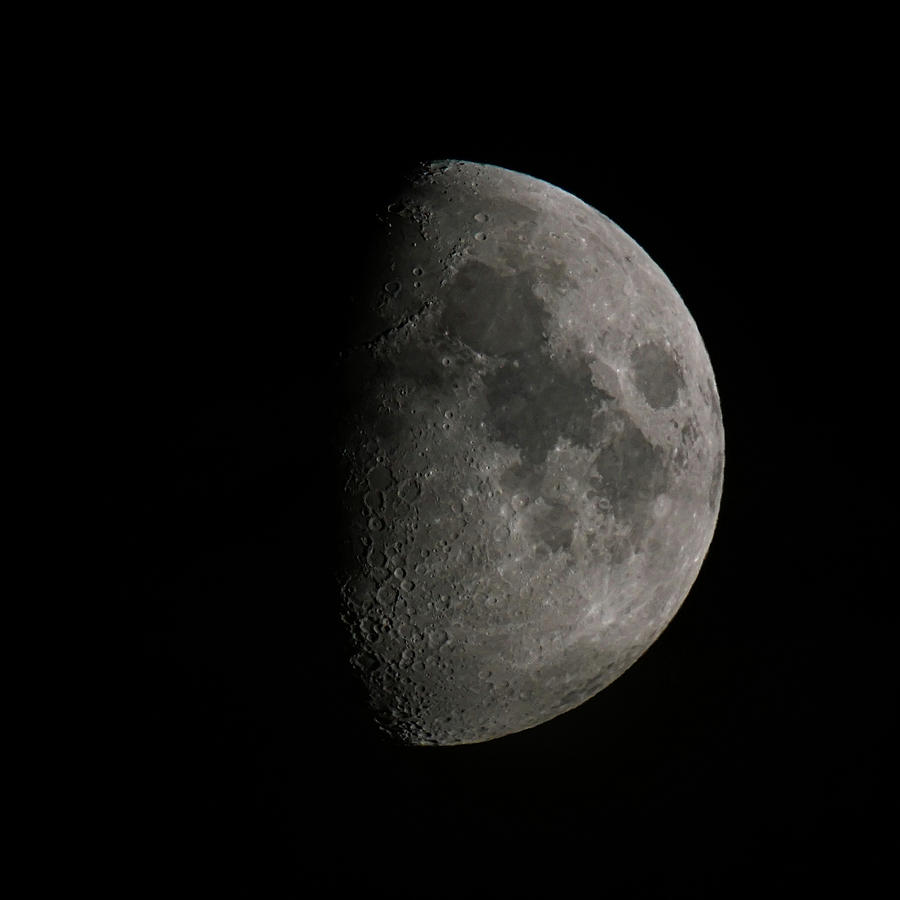 Waxing Gibbous Moon August Photograph