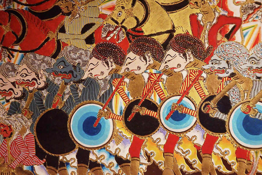 Wayang puppets of Dutch colonial army and Javanese  Photograph by Steve Estvanik