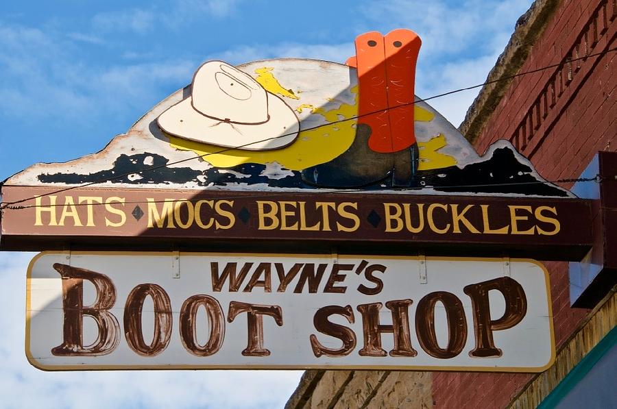 Waynes Boot Shop Photograph by Caroline Stella
