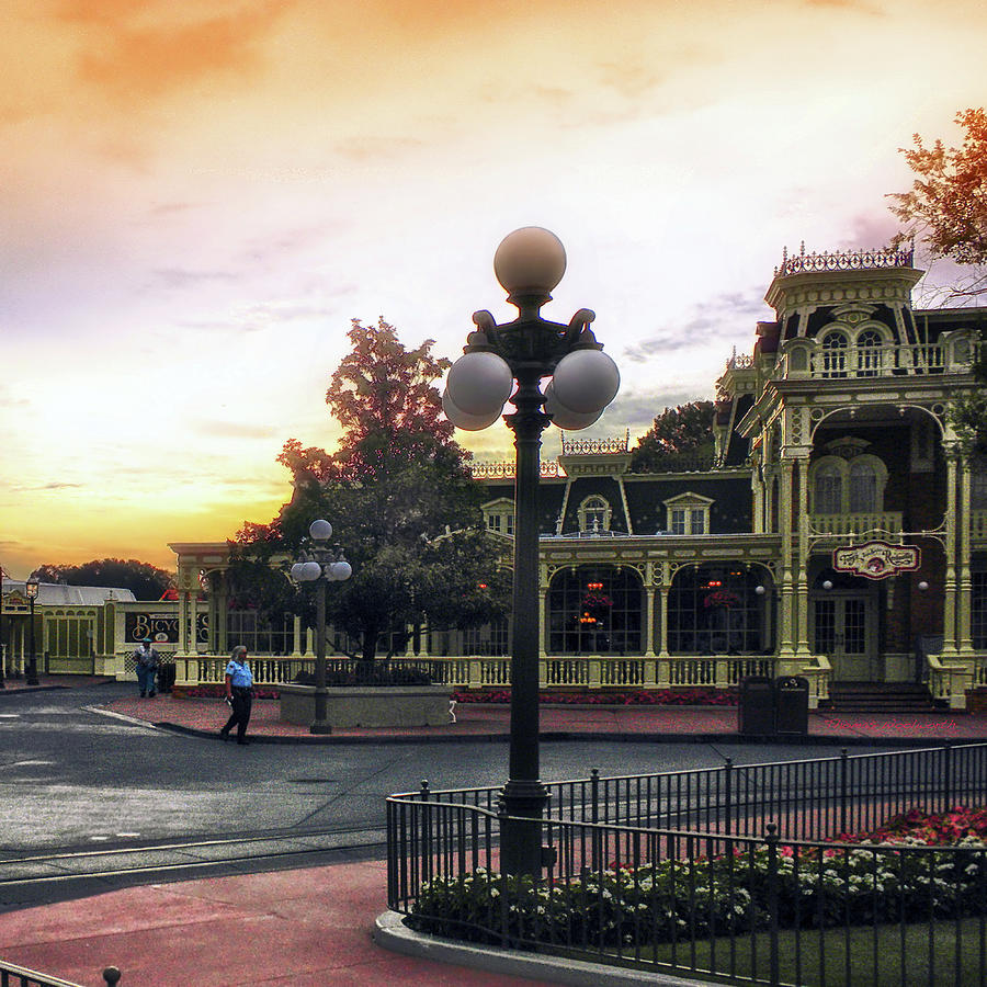 Magic Photograph - WDW Before The Gates Open Magic Kingdom SQ Format 02 by Thomas Woolworth