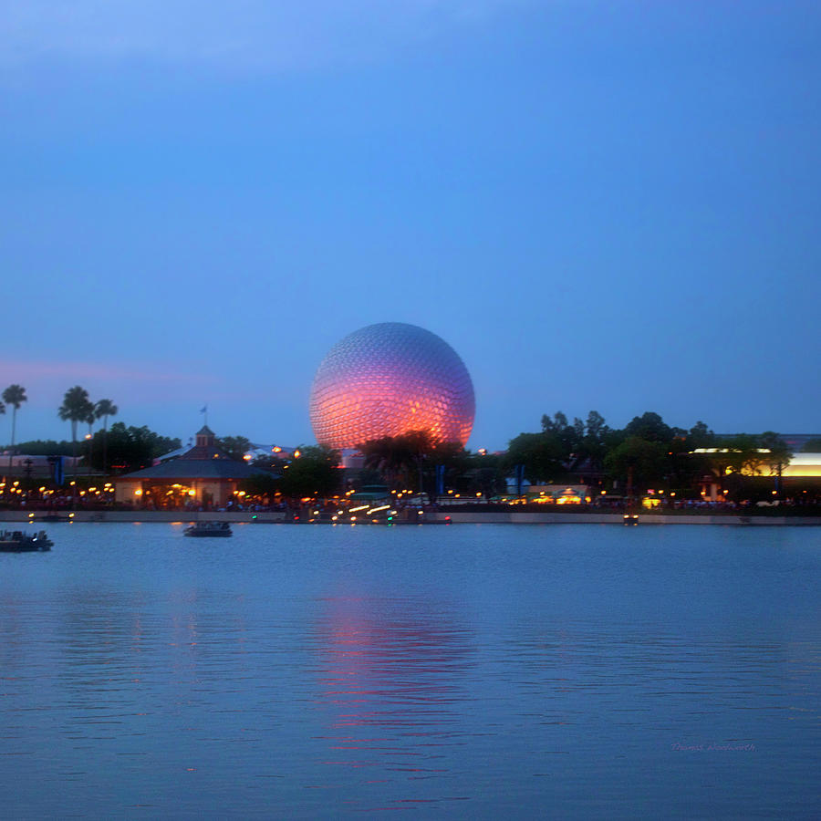 WDW Epcot World Showcase Lagoon At Twilight SQ Format Photograph by ...