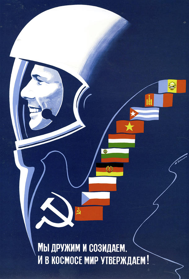 Space Painting - We are creative and friendly; This will make Soace peaceful forever! by Communist Party of the USSR