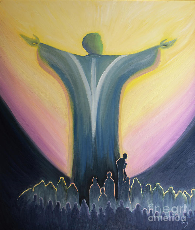 We Can Unite All Our Intentions With Christs Powerful Prayer At Mass Painting by Elizabeth Wang