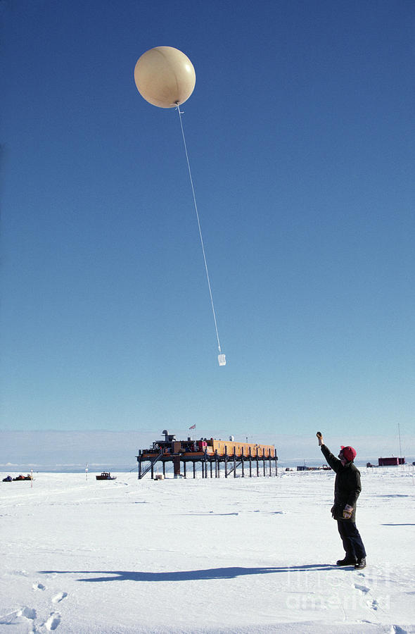 Weather Balloon Launch Photograph by British Antarctic Survey/science Photo Library