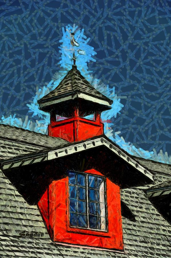 Weather Vane Red Window Gable Abstract Photograph by Floyd Snyder