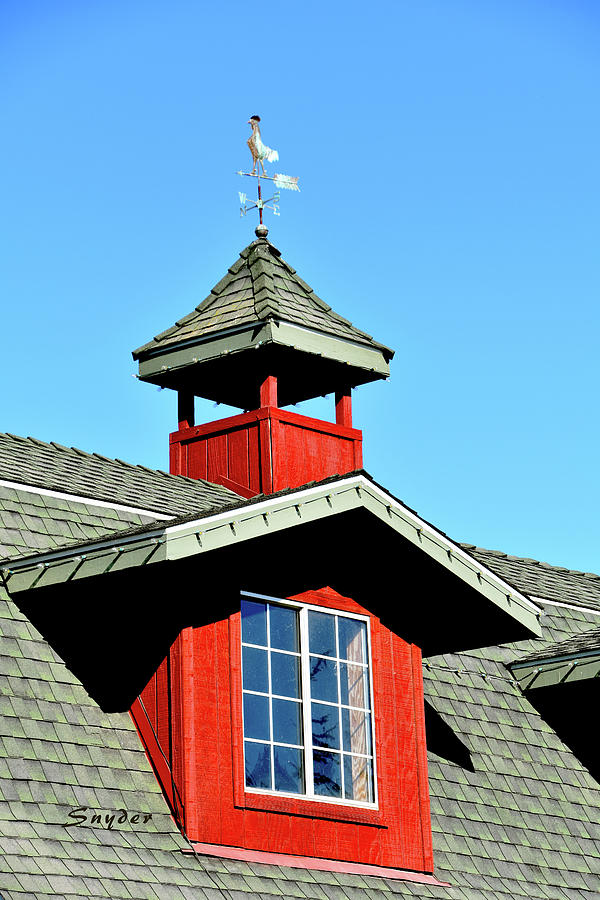 Weather Vane Red Window Gable Photograph by Floyd Snyder