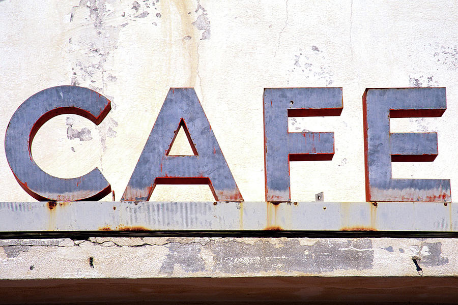 Weathered Cafe Sign Photograph by Eyetwist / Kevin Balluff