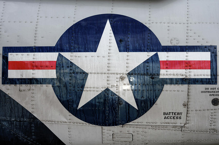 Airplane Photograph - Weathered Navy Roundel by Chris Buff