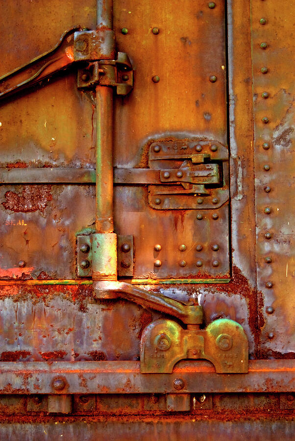 Weathered Railroad Boxcar door latch Photograph by Paul W Faust - Impressions of Light