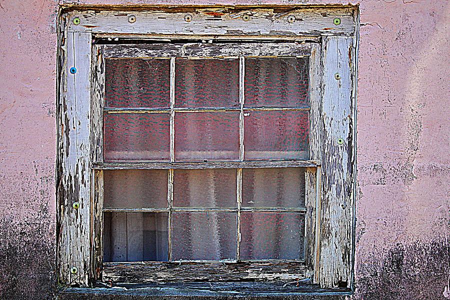Weathered Window On Pink Building Photograph by Cynthia Guinn