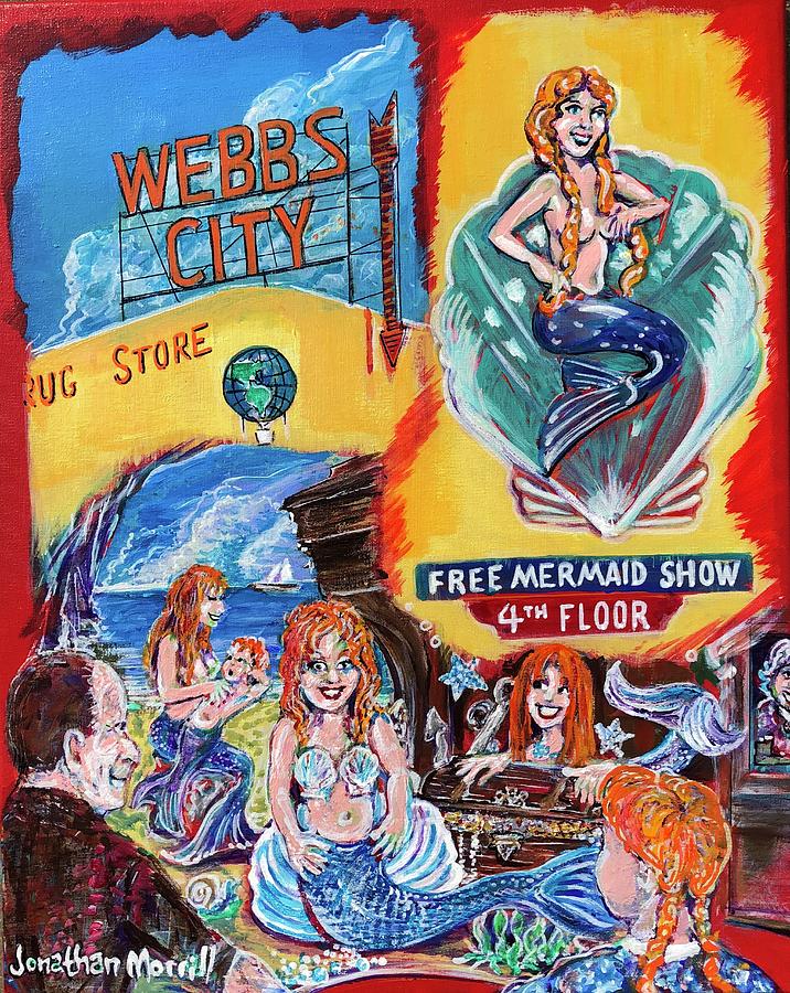 Webbs City Mermaids Painting by Jonathan Morrill