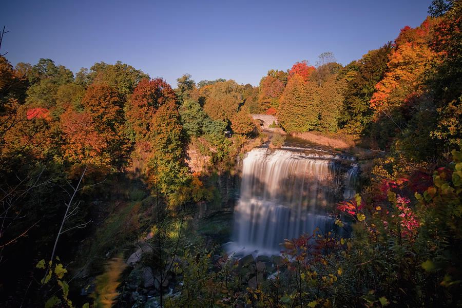 Websters Falls in the Autumn morning... Photograph by Jay Smith