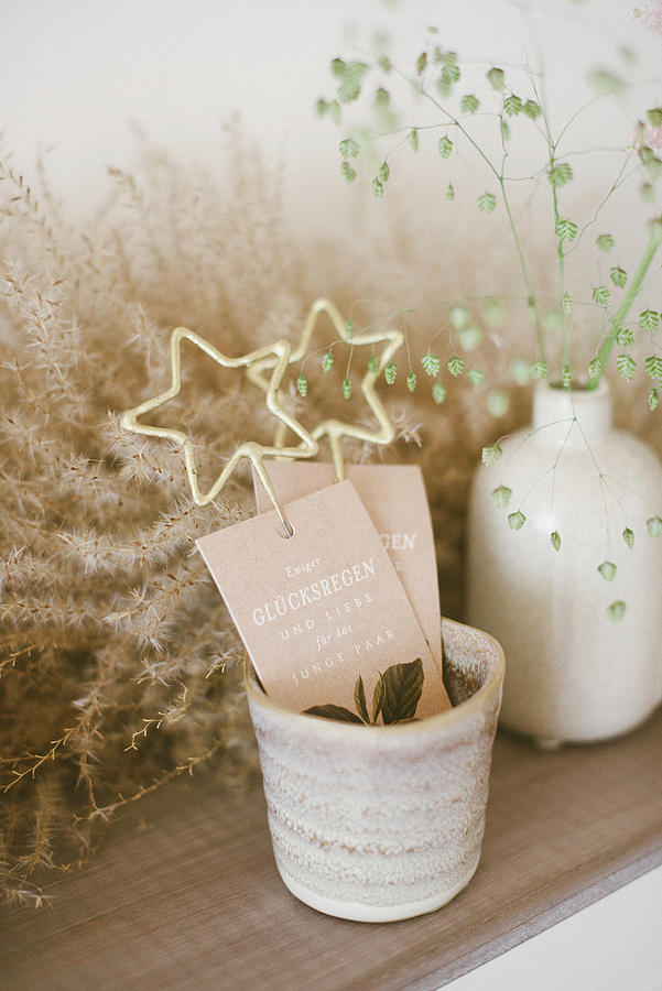 Wedding Decorations Printed With Messages Photograph by Katja Heil