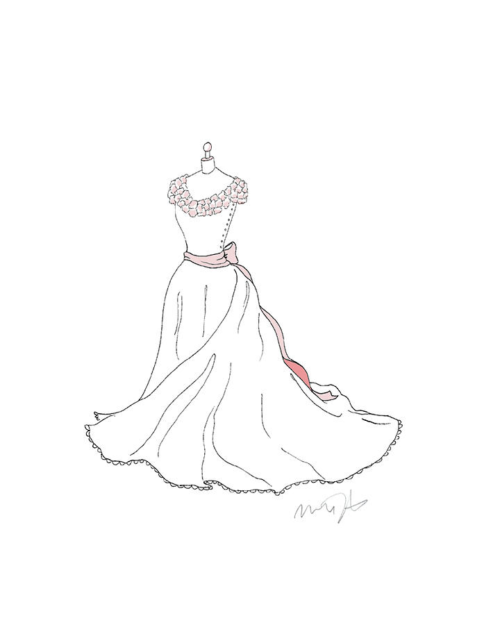 basic wedding dress outline
