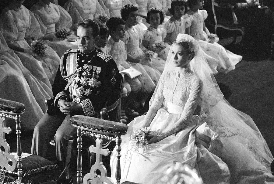 Black And White Photograph - Wedding Of Prince Rainier and Grace Kelly by Thomas D McAvoy