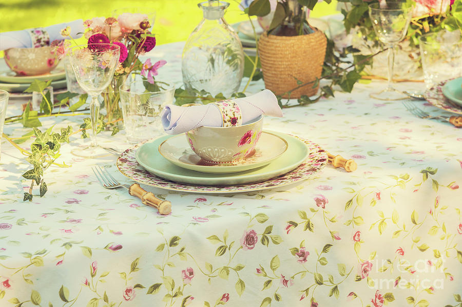 Wedding table setting Photograph by Sophie McAulay
