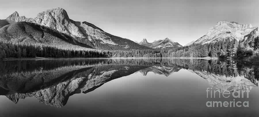 Wedge Pond Perfect Morning Reflections Black And Wite Photograph by Adam Jewell