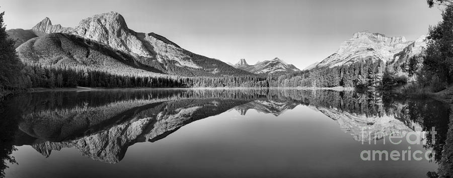 Wedge Pond Spring 2019 Morning Panorama Black And White Photograph by Adam Jewell