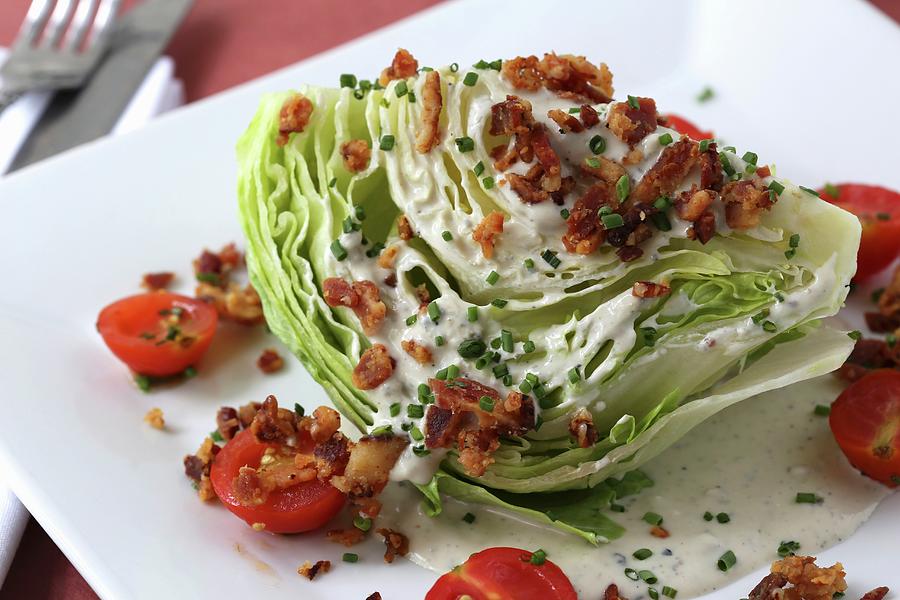 Wedge Salad With Bacon, Blue Cheese And Cherry Tomatoes Photograph by Doug Schneider Photography