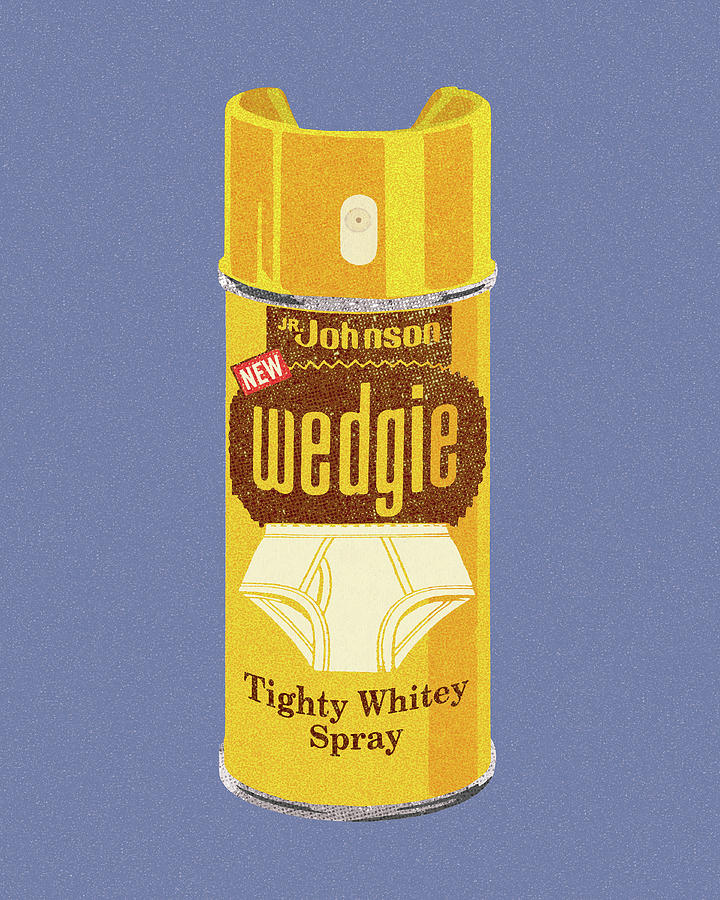Vintage Drawing - Wedgie Spray Can by CSA Images