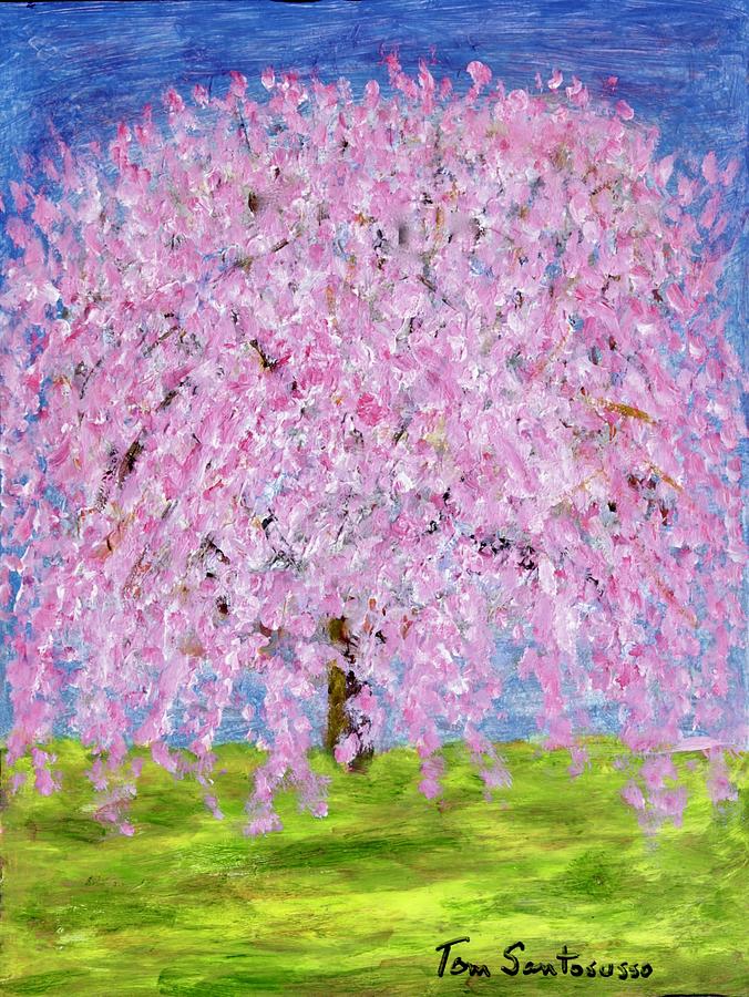 Weeping Cherry Painting by Thomas Santosusso