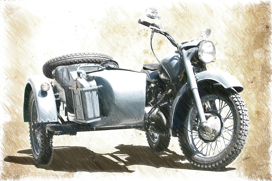 Wehrmacht BMW 500 with Sidecar - DWP4344066 Drawing by Dean Wittle