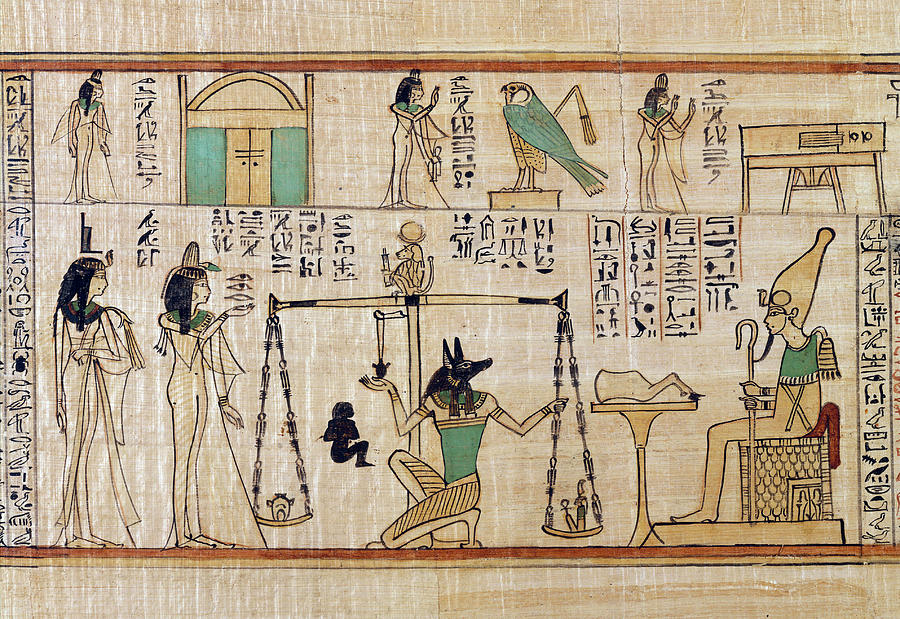 Weighing Of The Heart, Book Of The Dead Painting by Science Source
