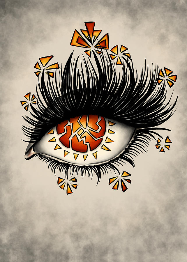 Weird Psychedelic Eye Of Fractured Lava Digital Art by Boriana Giormova