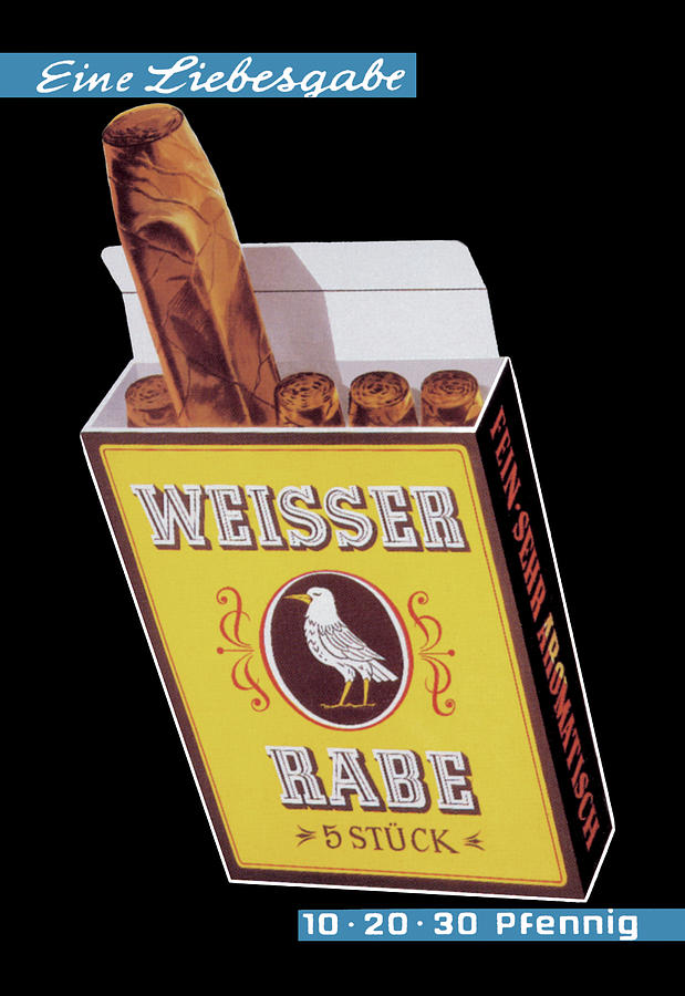 Weisser Rabe Cigars Painting by Hugo Laubi
