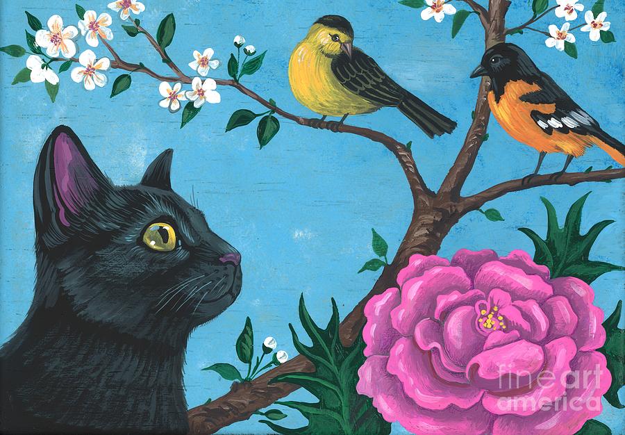 Welcome Back Birdies Painting by Margaryta Yermolayeva