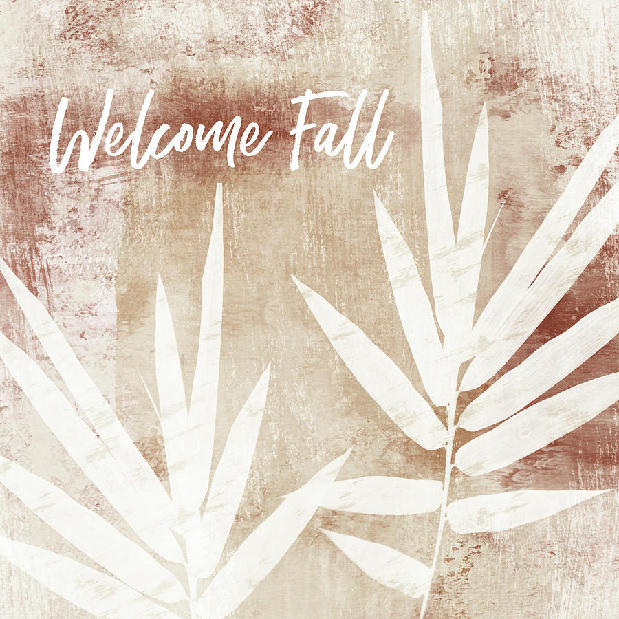 Welcome Fall Leaf- Art by Linda Woods Mixed Media by Linda Woods