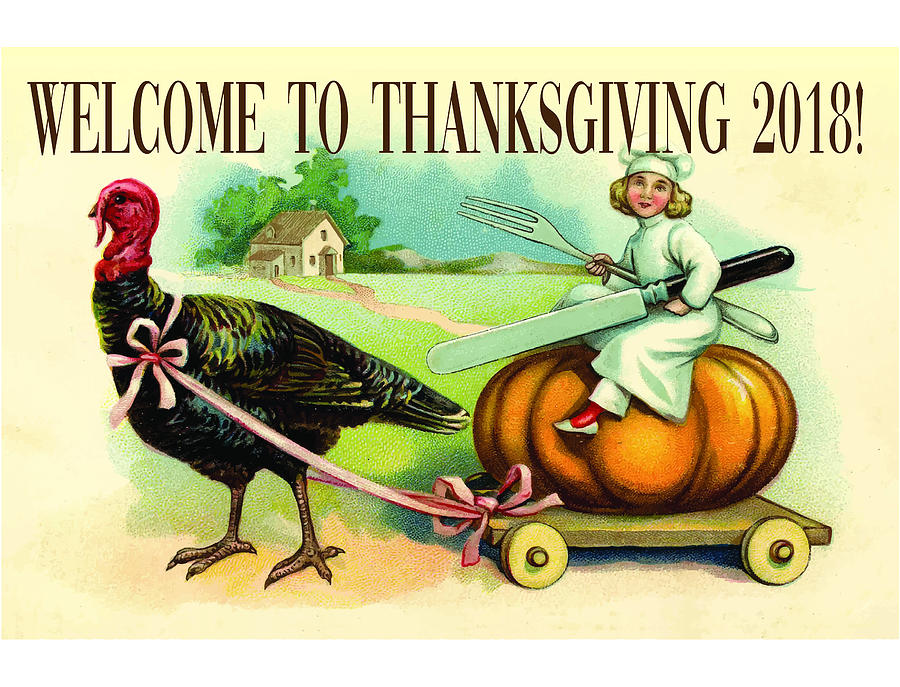 Thanksgiving Digital Art - Welcome To Thanksgiving 2018 by Public Domain